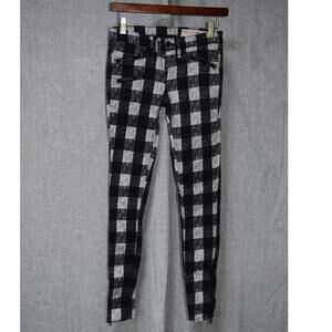 Rag & Bone Plaid Skinny Pants WHT Buffalo Size 24